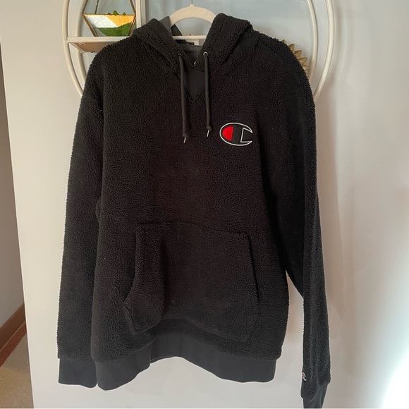Champion Other - Champion Mens XL Extra Large Black Sherpa Fleece Pullover Sweatshirt